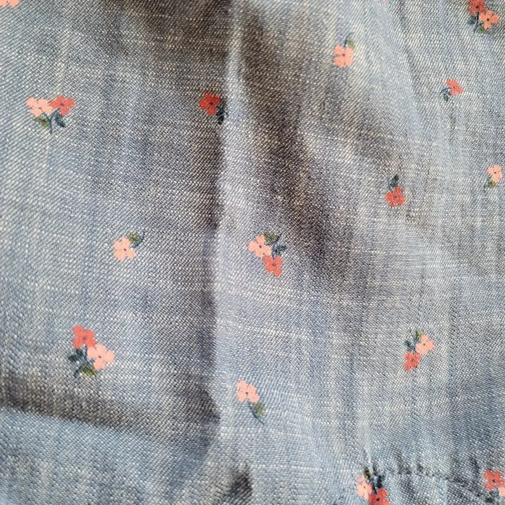 Romper Carters 6 month 100% cotton pant floral denim chambray blue